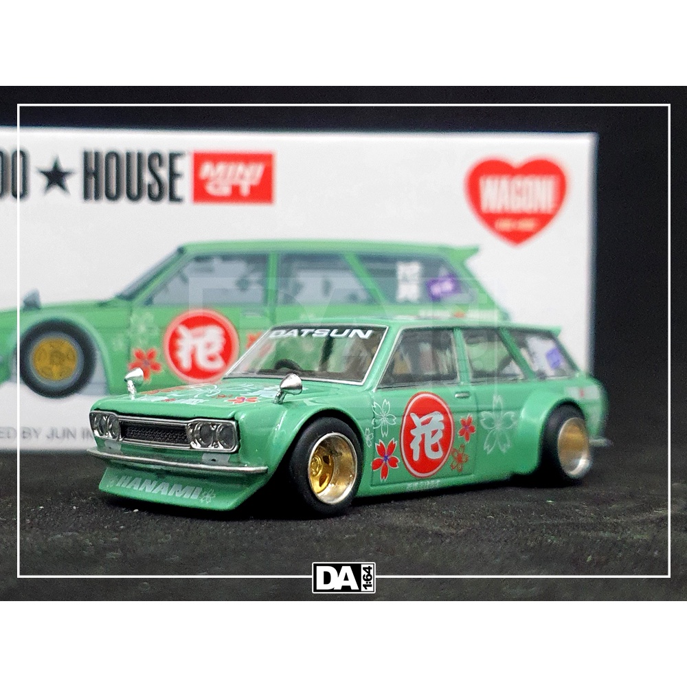 1 64 Mini GT Kaido House Datsun Kaido 510 Wagon Hanami V1 Green