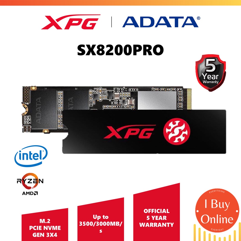 ADATA XPG SSD SX8200 Pro M 2 2280 XPG Gaming PCIe NVMe 256GB 512GB 1TB