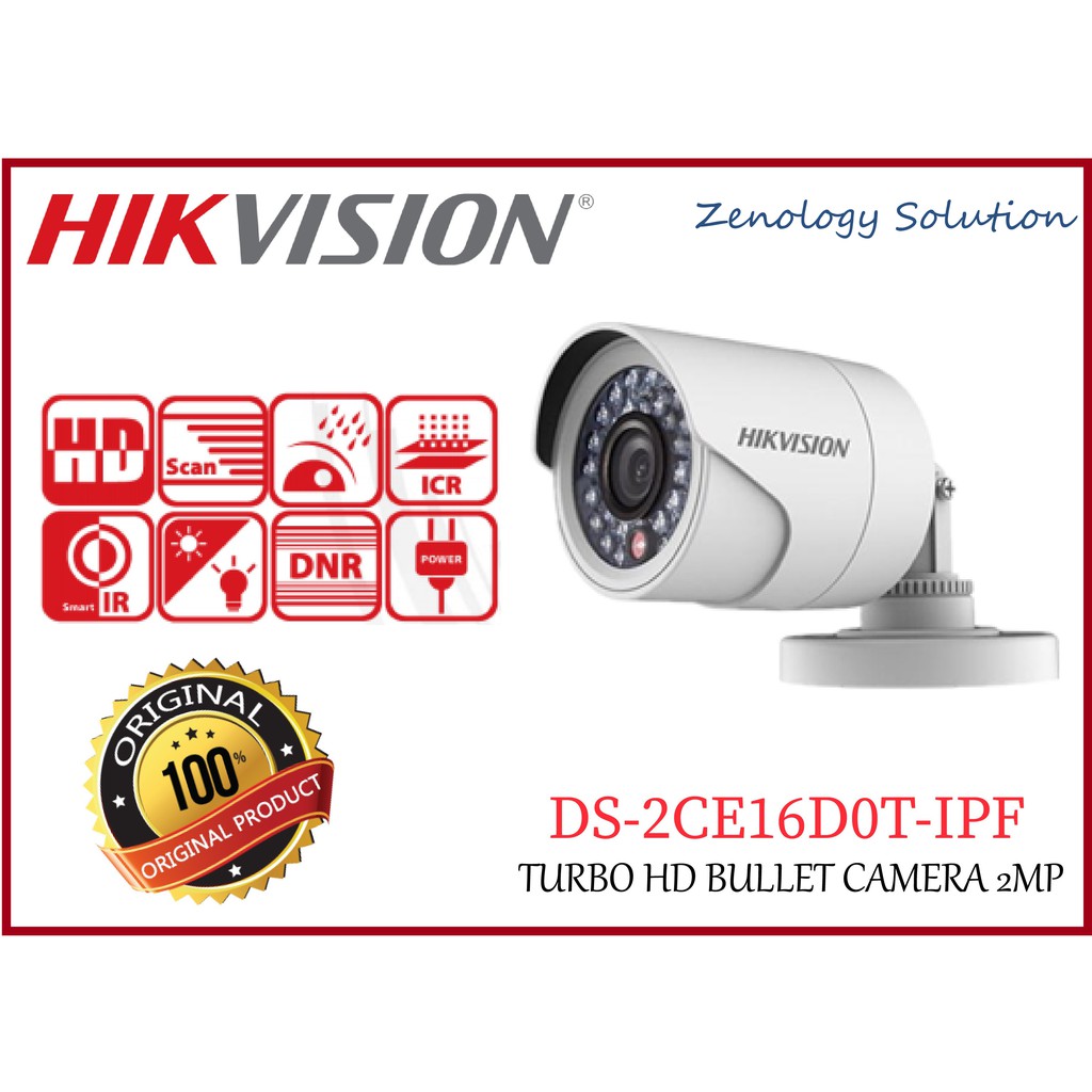 HIKVISION DS 2CE16D0T IPF 2MP Turbo HD Indoor Outdoor IR Bullet Camera