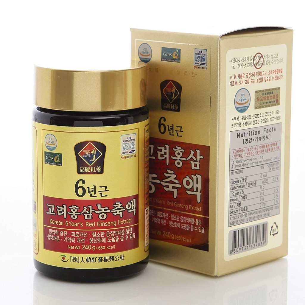 100 Pure Korean Red Ginseng Extract Gold 6 Years Root 240g Shopee