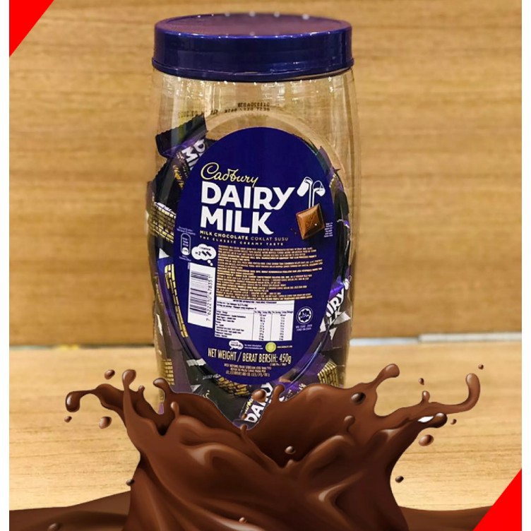 Cadbury Dairy Milk Neap Jar Chocolate 450g 100 Pcs Shopee Malaysia