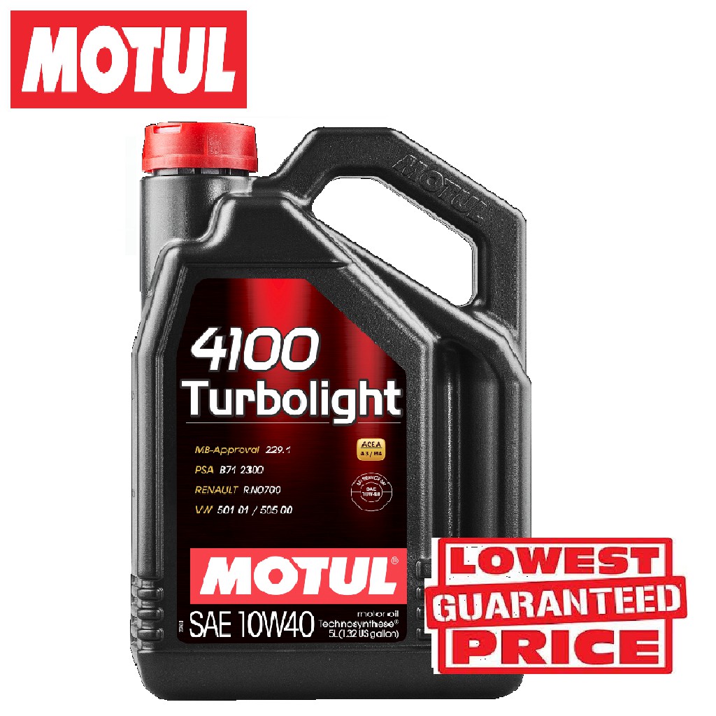 MOTUL 4100 Turbolight 10W40 4L Semi Synthetic Engine Oil Shopee Malaysia