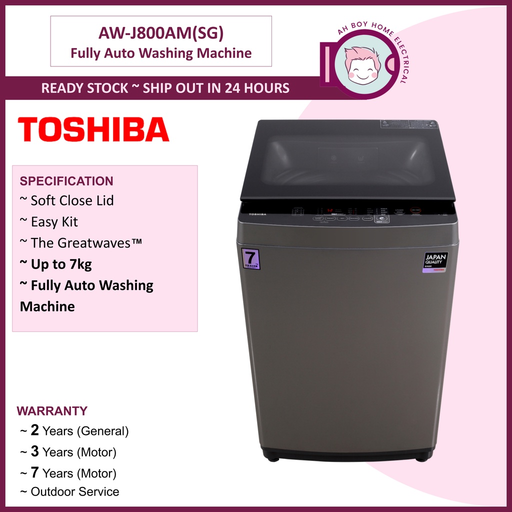 Toshiba Fully Auto Washing Machine Mesin Basuh 7 0KG AW J800AM SG