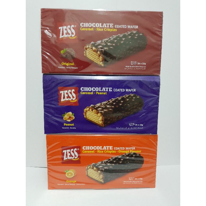 Zess Chocolate Coated Wafer 24pack X 22g Shopee Malaysia