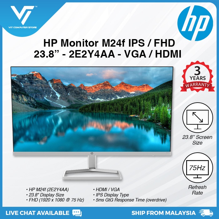 Hp M F Inch Fhd Led Backlit Monitor E Y Aa Freesync