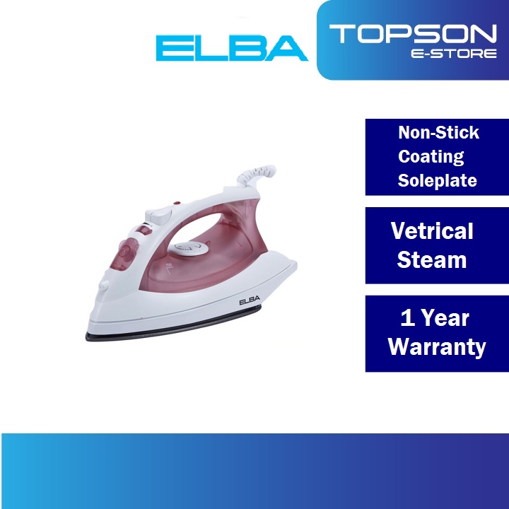 ELBA ESI 1196P STEAM IRON 1750W NON STICK COATING PLATE Shopee Malaysia