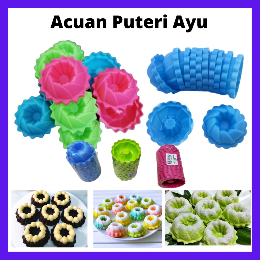 Acuan Kuih Puteri Ayu Jelly Mould Muffin Cup Acuan Kukus Apam Mold