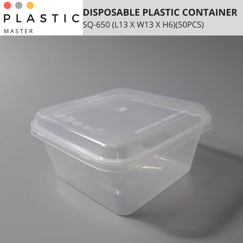 SQ 650 Disposable Square Food Container Fast Food Container Plastic