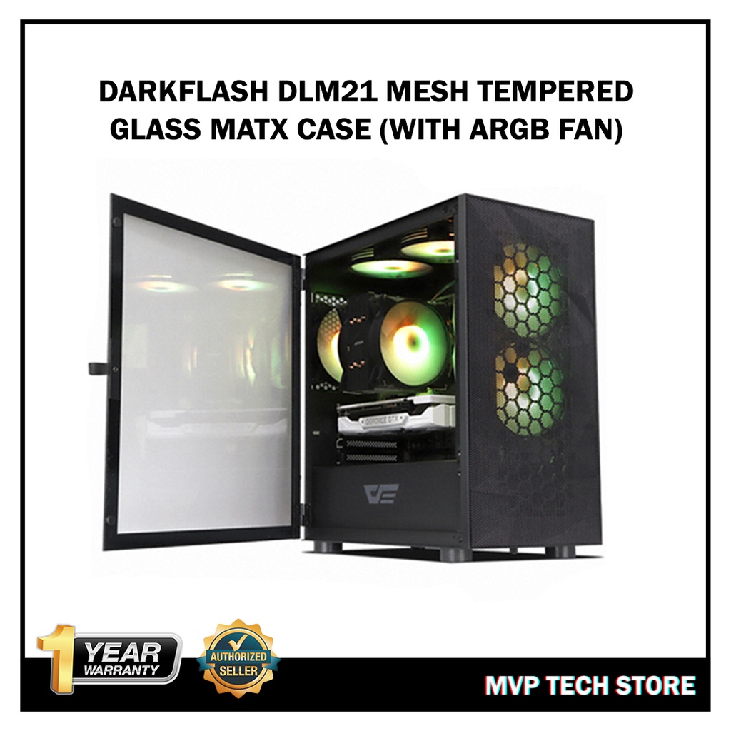 Aigo Darkflash Dlm Mesh Tempered Glass Matx Computer Case With