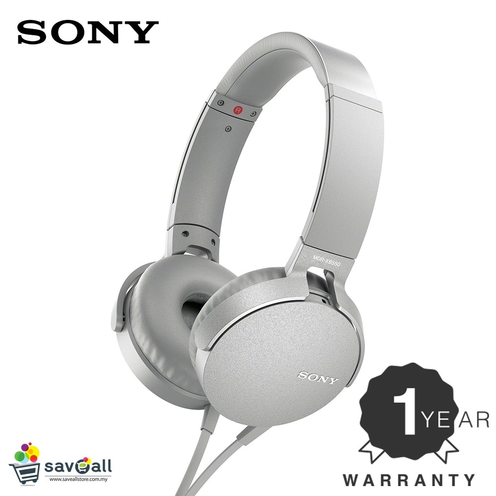 Sony Mdr Xb Ap Extra Bass Headphones White Year Warranty Shopee