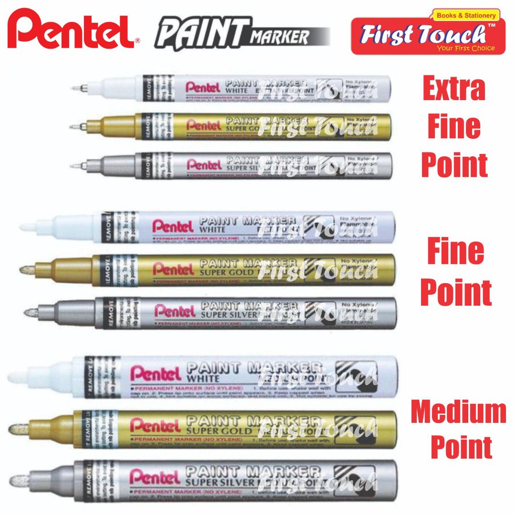 Pentel Paint Marker Gold White Silver Extra Fine Point Fine