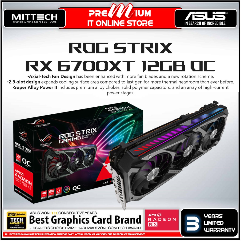 Asus Rog Strix Radeon Rx Xt Oc Edition Gb Gddr Graphics Card