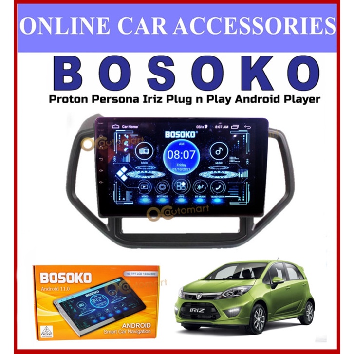 Bosoko Proton Iriz Plug And Play Gb Car Android Player Car