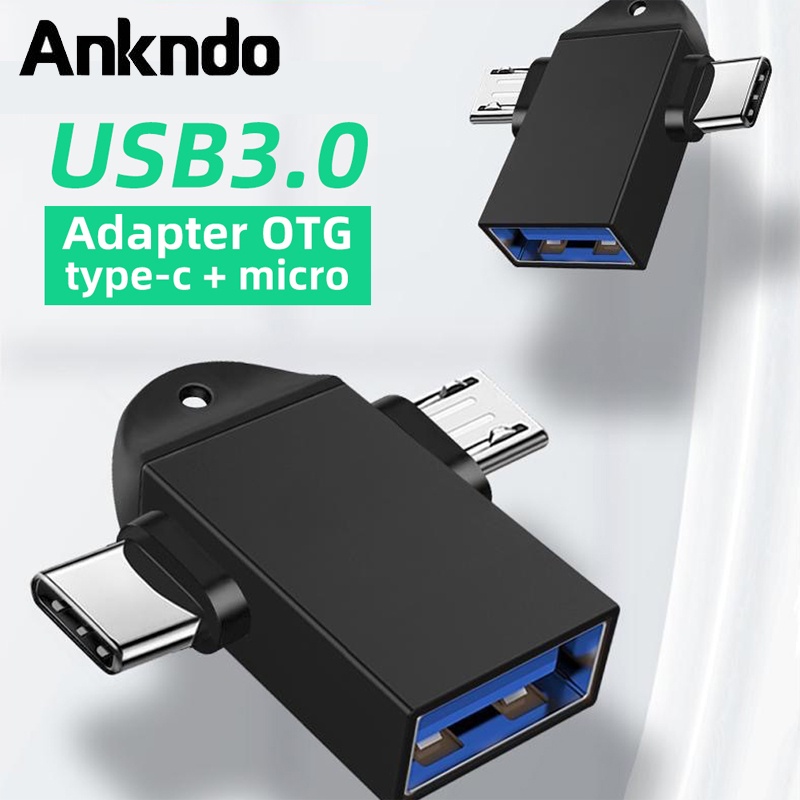 Ankndo In Otg Adapter Type C Micro Usb To Usb Converter