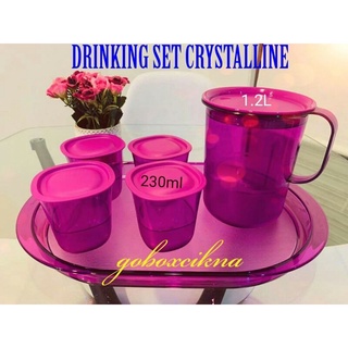 Tupperware Purple Royale Crystalline Drinking Set Pitcher L Short