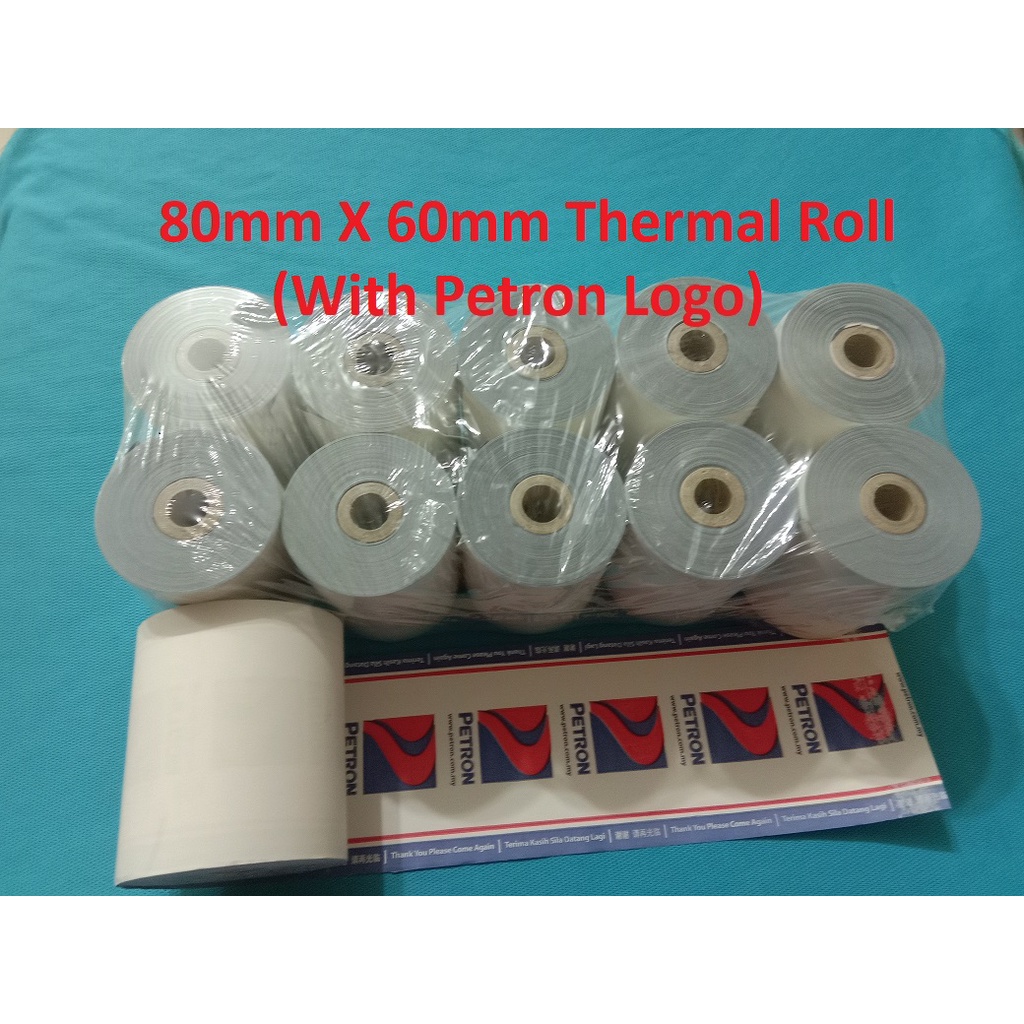 Thermal Paper Roll 80mm X 60mm With Petron Logo 10 Rolls Shopee