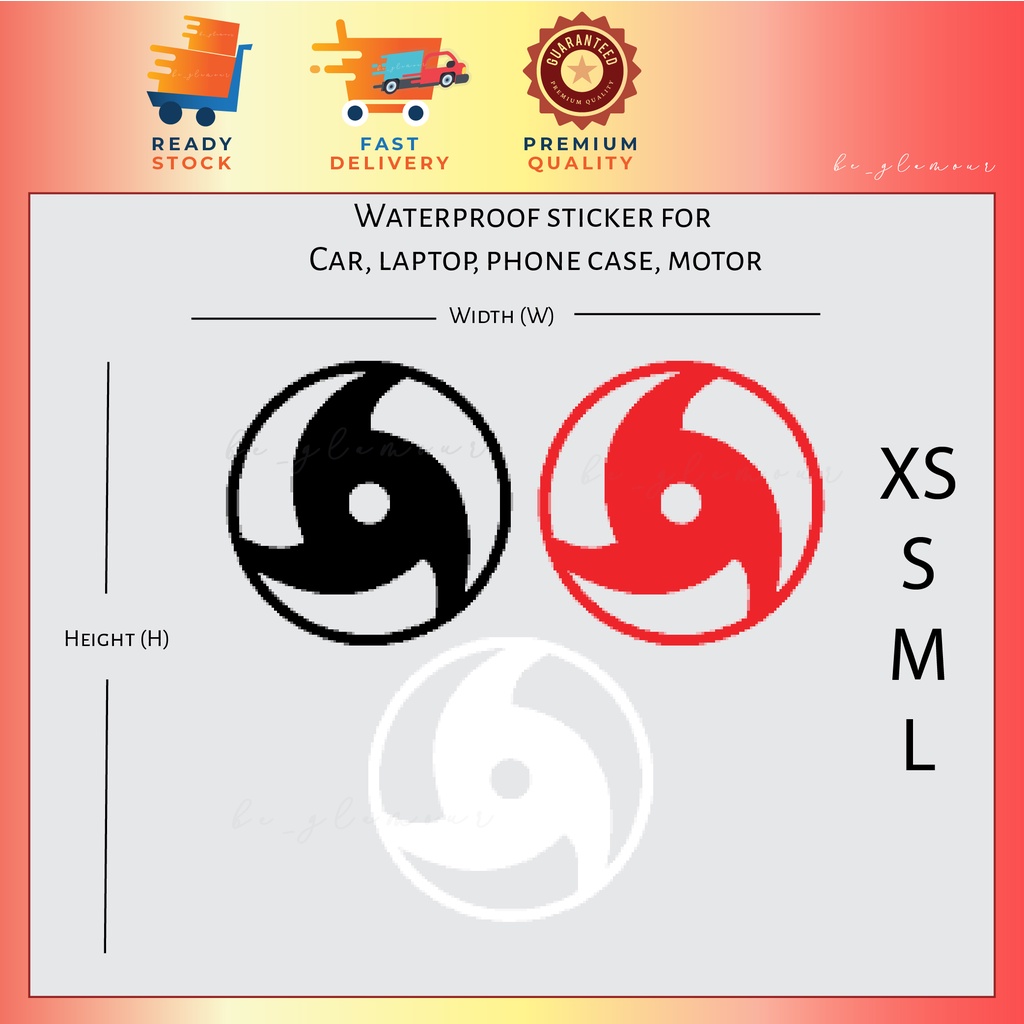 Itachi Mangekyo Sharingan Sticker Uchiha Susano Stiker Waterproof