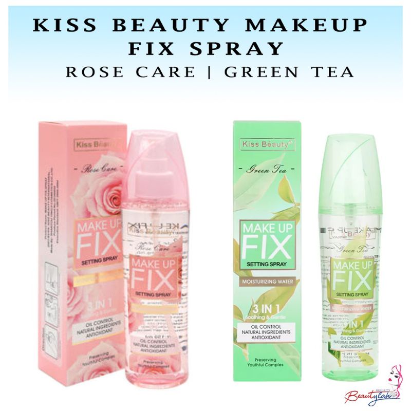 Kiss Beauty In Make Up Fix Spray Rose Care Green Tea Moisturizing