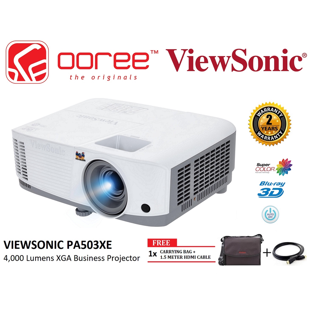 VIEWSONIC PA503XE DLP PROJECTOR 4000 LUMENS XGA 1024x768 INPUT HDMI