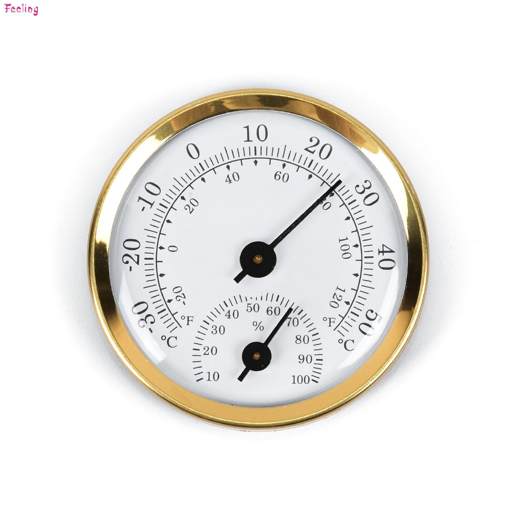 Round Dial Analog Indoor Thermometer Hygrometer Humidity Temperature