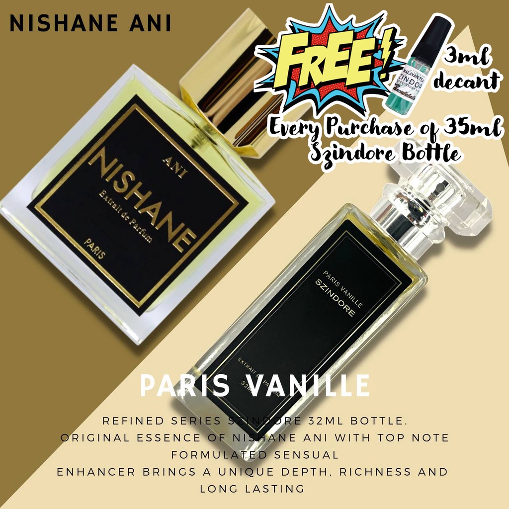 Original Szindore Perfume Paris Vanille Nishane Ani Shopee Malaysia