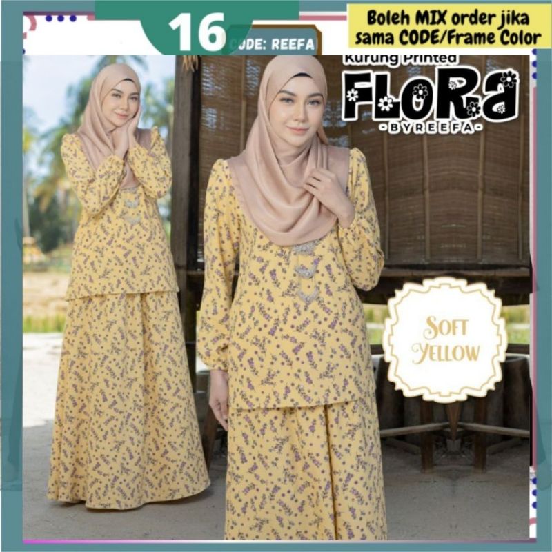 Byreefa KURUNG FLORA Premium Como Crepe Nursing Dan Wudhu Friendly