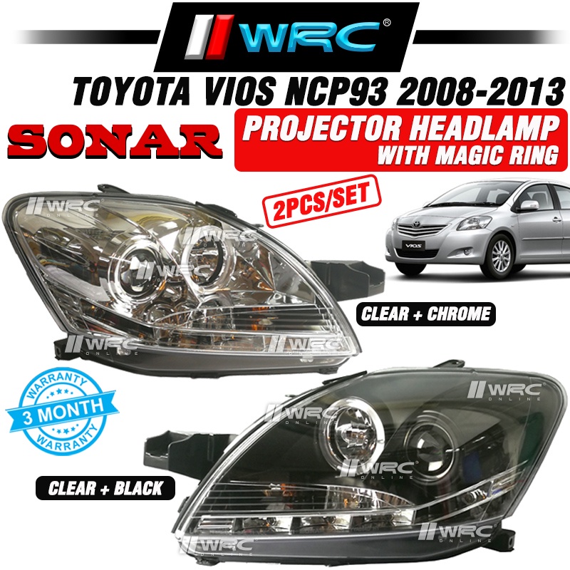 Sonar Toyota Vios NCP93 2008 2013 Projector Headlamp With Magic Ring