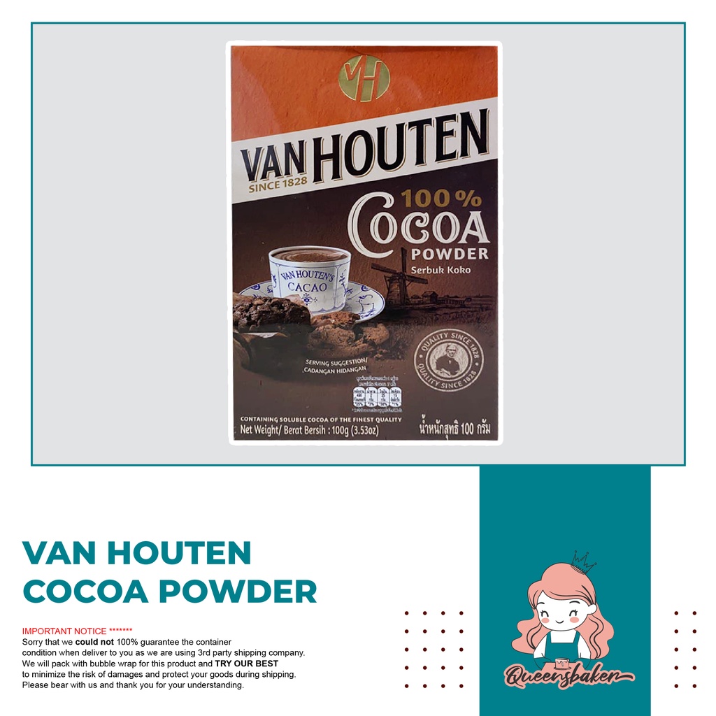 Van Houten Cocoa Powder 350gm 100gm Shopee Malaysia