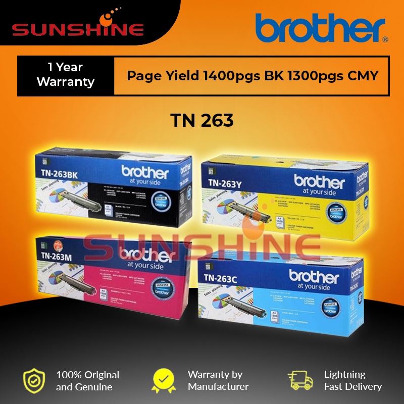 Original Brother TN 263 CMYK Toner Cartridge L3230CDN DCP L3551CDW