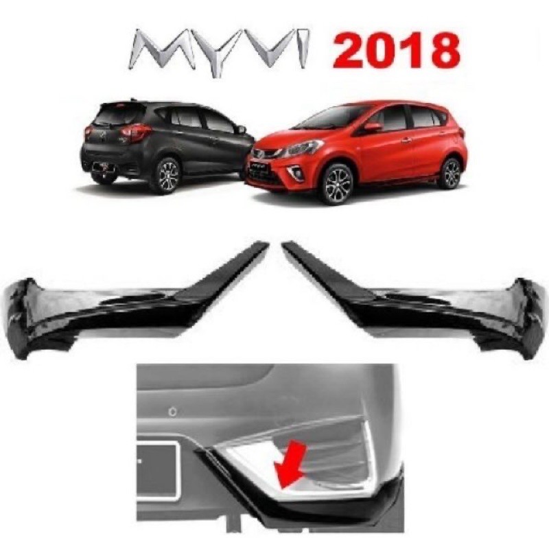 Perodua Myvi Rear Skirt Gear Up Body Kit New Model