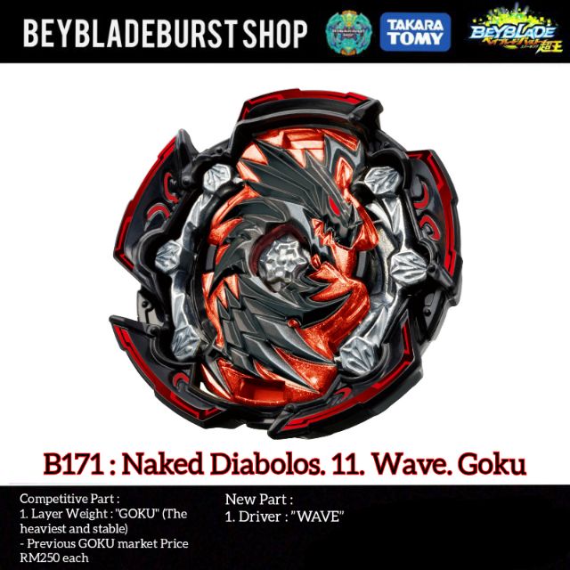 Naked Diabolos 11 Wave Goku Superking Beyblade Takara Tomy B171