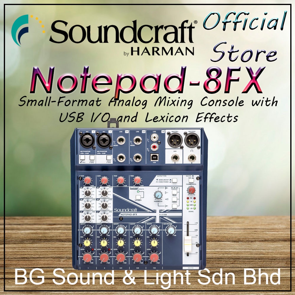 Soundcraft Notepad 8FX Small Format Analog Mixing Console With USB And