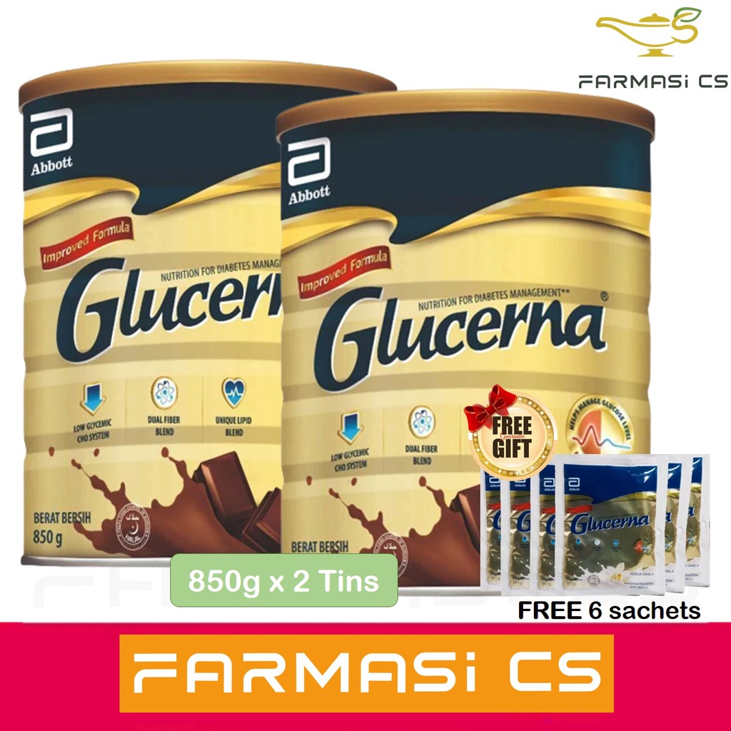 Abbott Glucerna Chocolate G X Tins Twin Free Sachets Of G