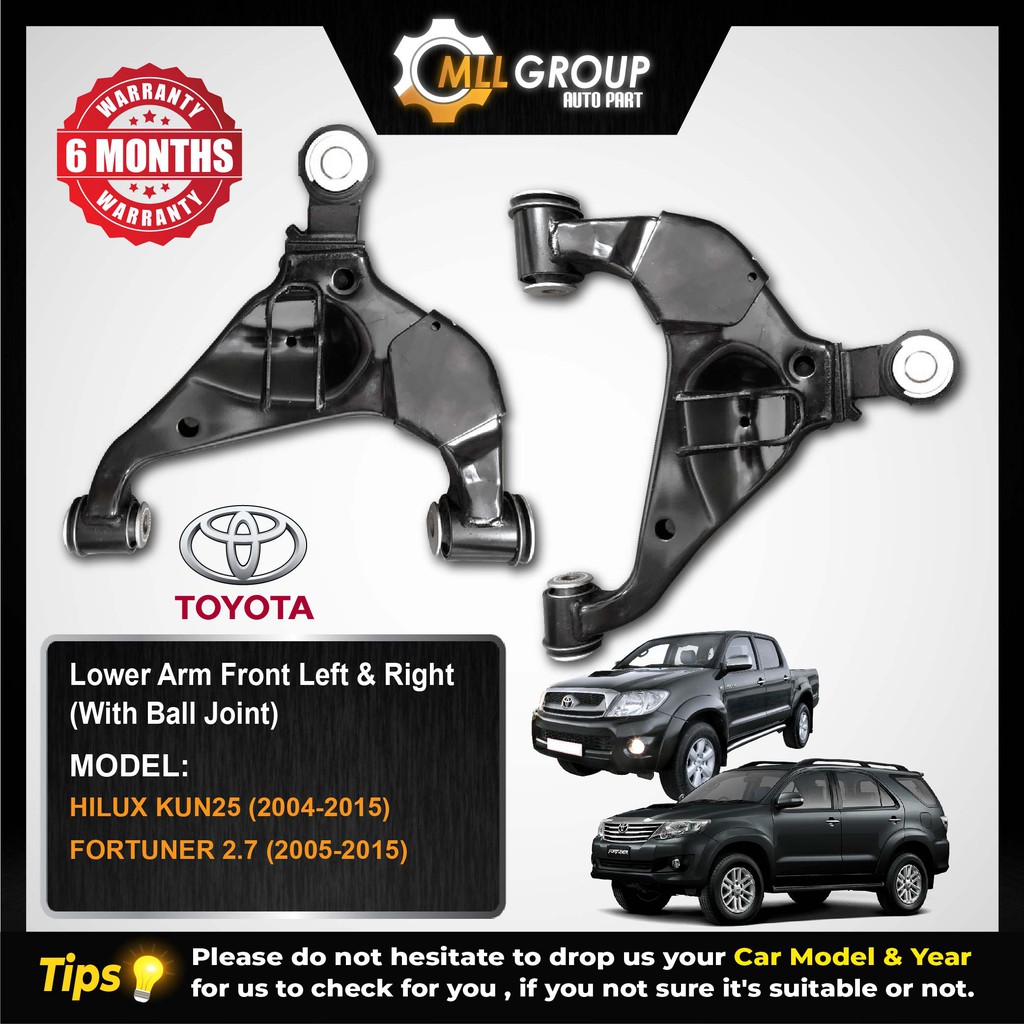 Mll Toyota Hilux Kun Fortuner Lower Arm Front Left Right