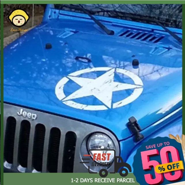 Lovemangostore Cm Big Stickers On Cars Army Star Distressed Decal For