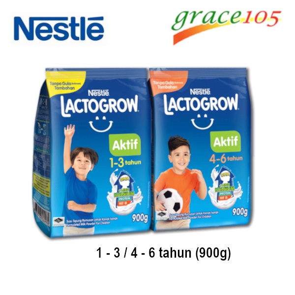 Nestle Lactogrow Aktif 1 3 Year 4 6 Years 900g Shopee Malaysia