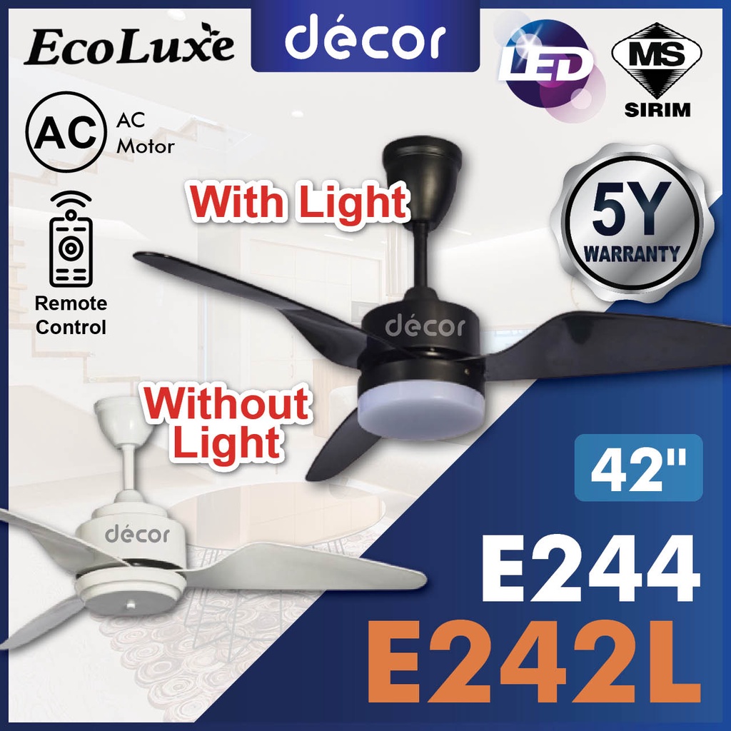 ECOLUXE Baby Fan ECOLUXE E242L E244 42 3 Blades 3 Speed Remote Control