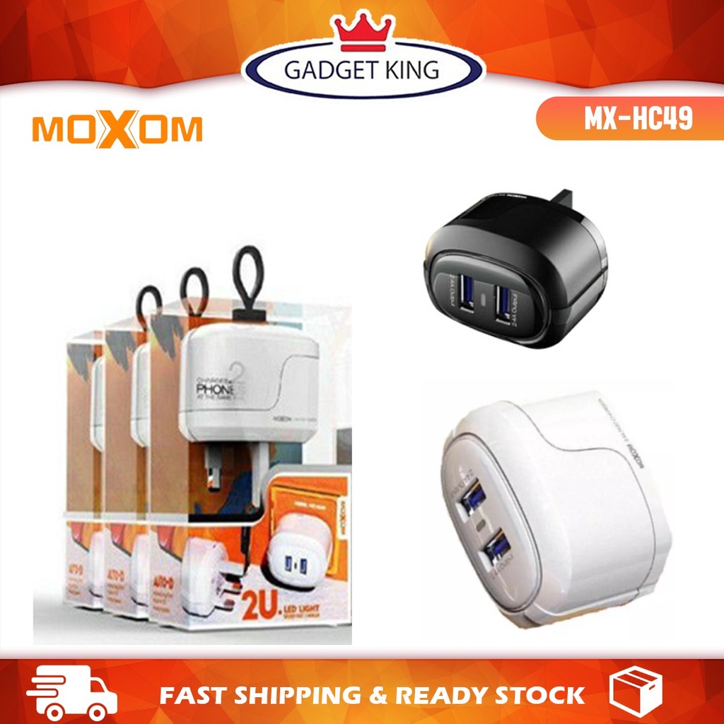 GADGETKING Moxom MX HC49 2 4A Fast Charge Adapter AUTO ID Dual Output