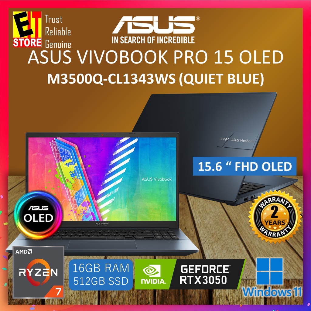 Asus Vivobook Pro Oled M Q Cl Ws Laptop Quiet Blue R H