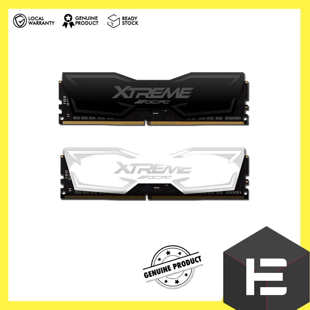 OCPC XTREME II 8GB DDR4 3200MHZ GAMING MEMORY RAM BLACK WHITE