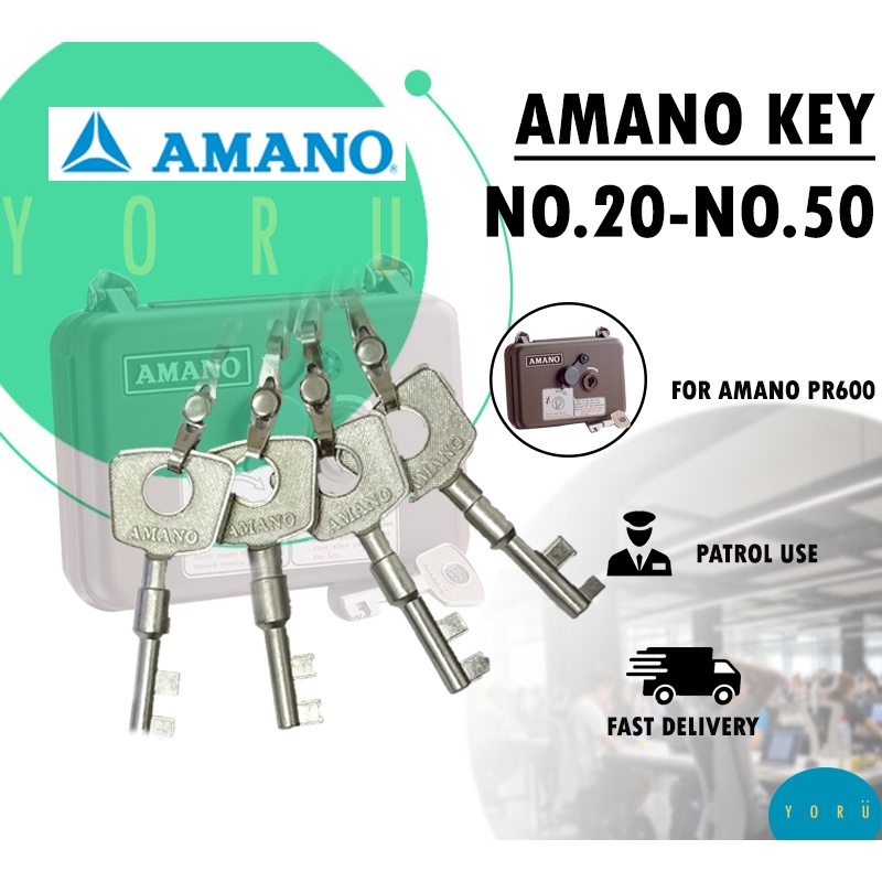 AMANO Station Keys No 20 No 50 Guard Tour Key AMANO Guard Tour