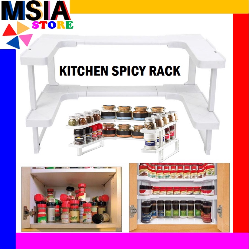 Kitchen Rack Spicy Shelf Deluxe Expandable Spice Rack And Stackable