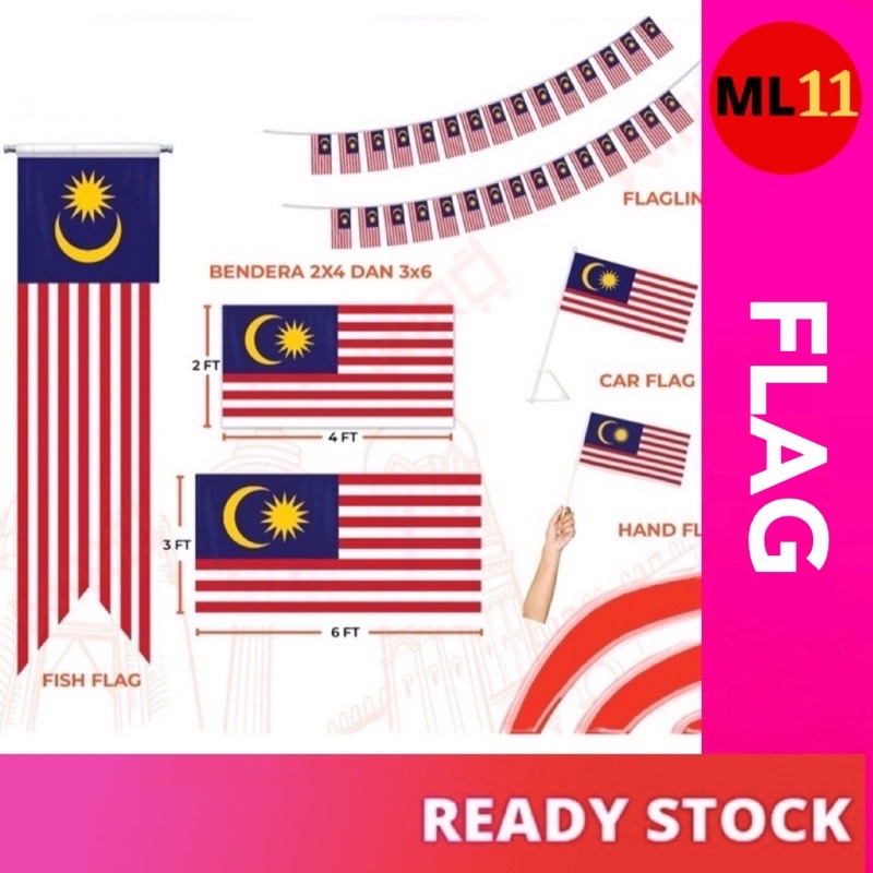 Malaysia Flag Bendera Malaysia Polyester Hand Flag Car Flag Motor