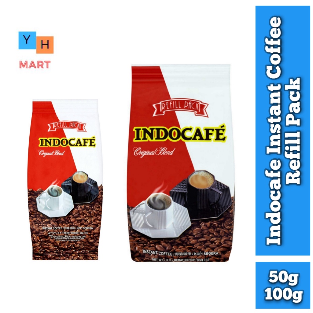 Indocafe Instant Coffee Original Blend Refill Pack 50g 100g