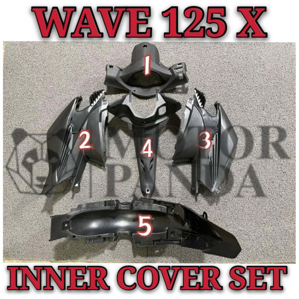 Honda Wave X Wave X Wave X Cover Inner Set Kaver Hitam Caver