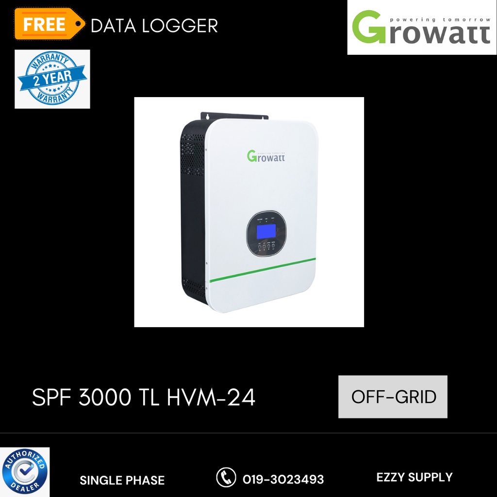 Growatt Off Grid Inverter SPF 3000 TL HVM 24 Ready Stock Shopee