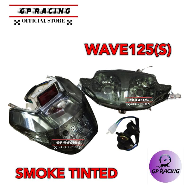 Wave S Head Lamp Tail Lamp Smoke Cover Set In With Socket Lampu