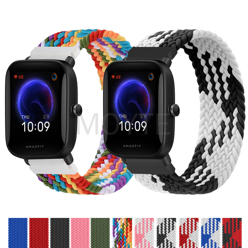 Nylon Braided Solo Loop Strap For Xiaomi Amazfit Bip Lite S U Band