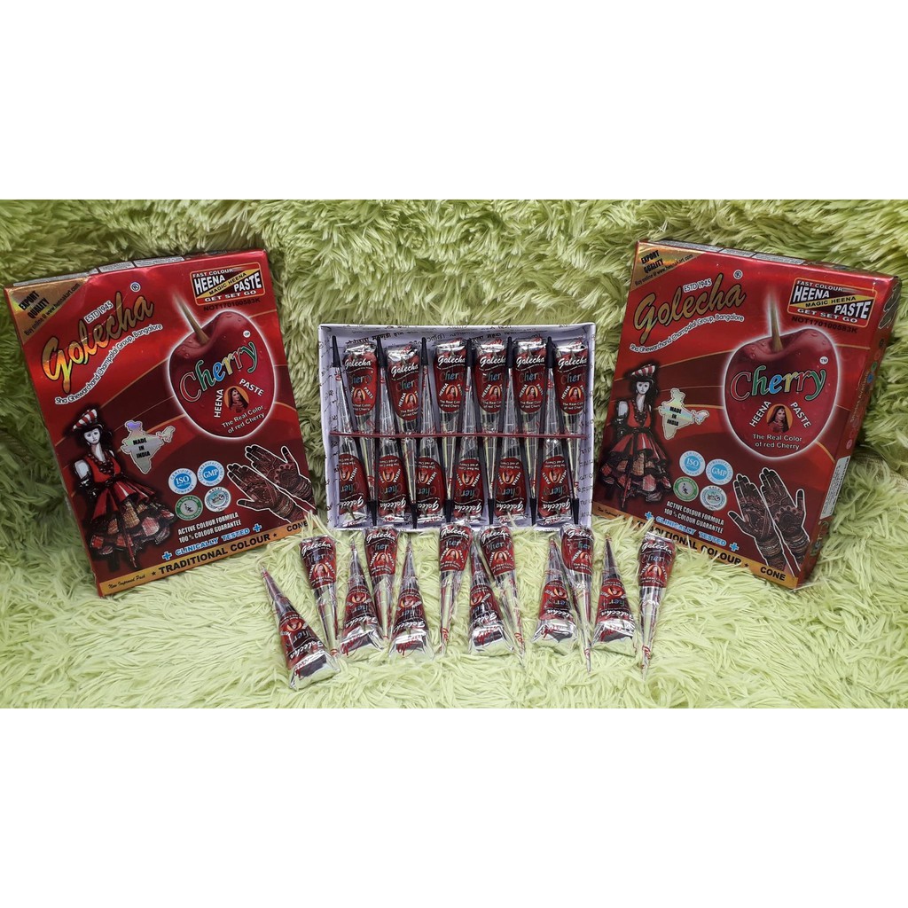 Henna Golecha Inai Lukis Pengantin Red Cherry Price Per Box Pcs