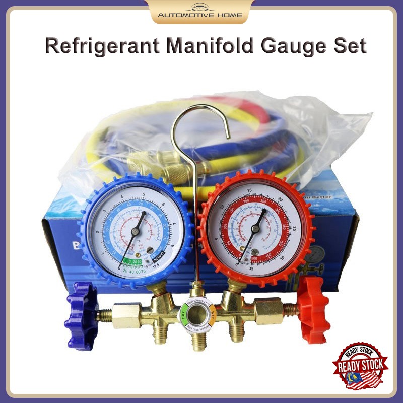 Refrigerant Manifold Gauge Air Cond Meter With Hose Set R R A R A